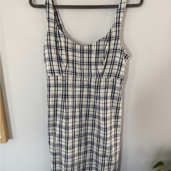 Abercrombie & Fitch Blue, Green, and White Plaid Tweed Mini Dress - Picture 2 of 4